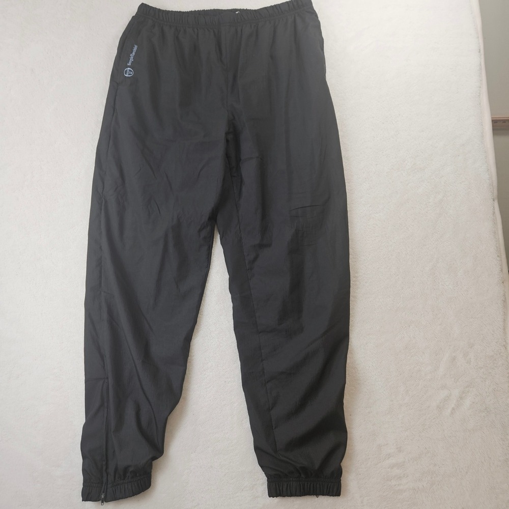 Sergio Tacchini Vintage Black Track Pants Mens Size 36 Windbreaker Joggers